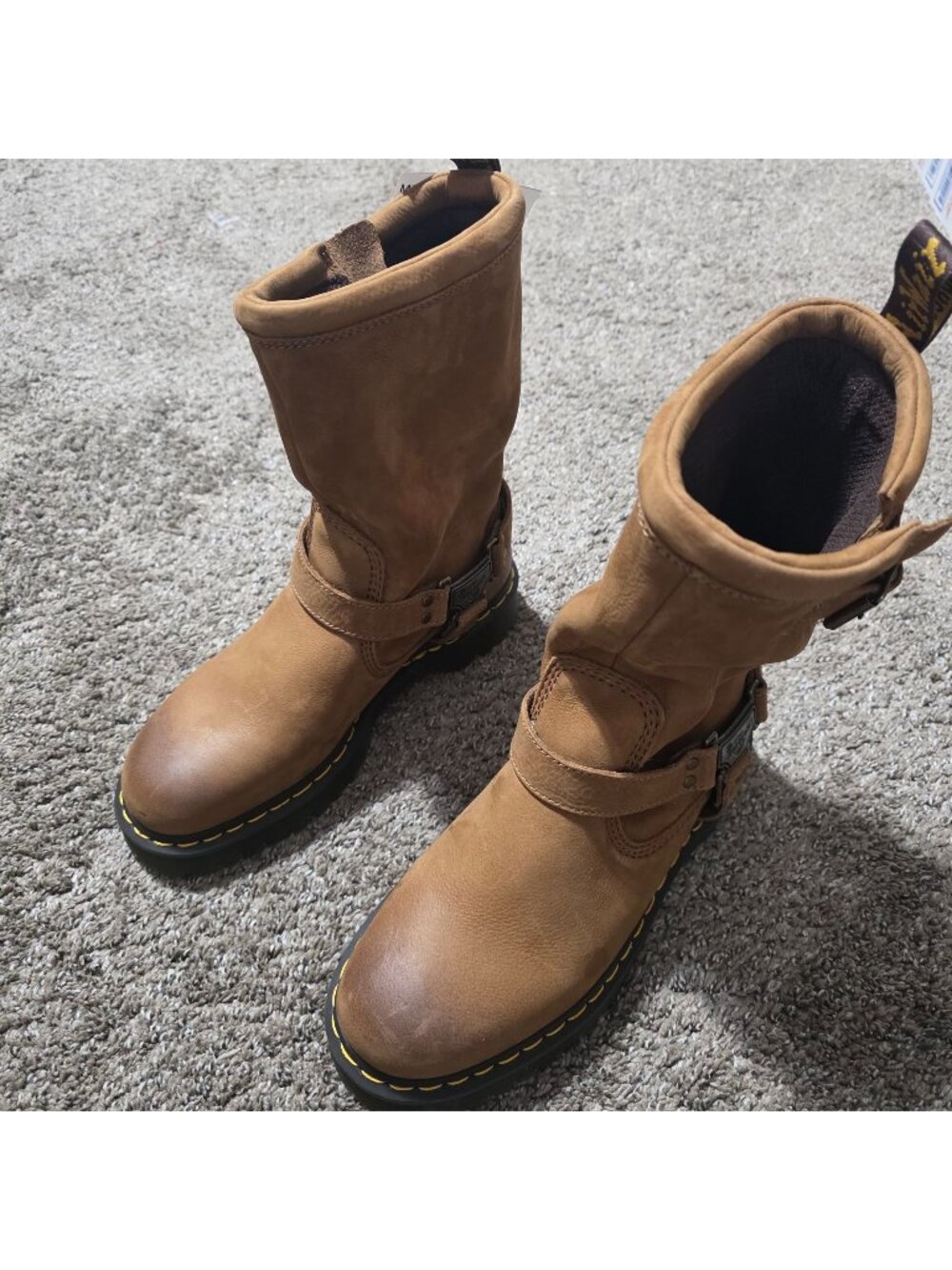 Dr. Martens Anistone Hi Tumbled Nubuck Biker Boots Brown M9 W10 EU42